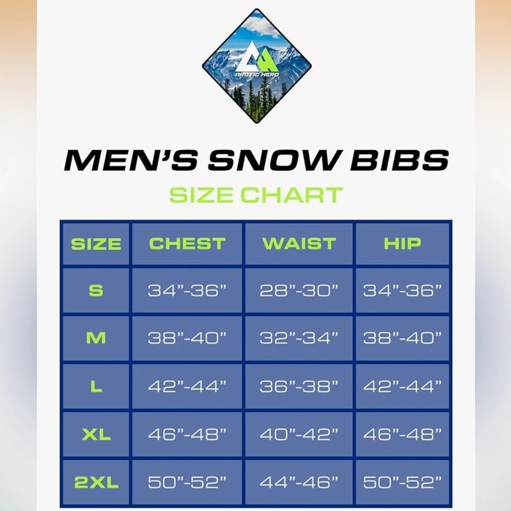 NWT Mens Bib Overalls - Insulated Waterproof Bibs Snow Pants with Pockets Large